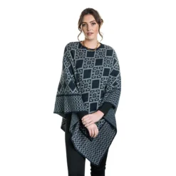 Premium Possum And Merino Wool - Diamond Poncho -Jumbo Sale Store Navy Mist