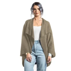 Premium Possum And Merino Wool - Moss Stitch Shrug -Jumbo Sale Store mocha