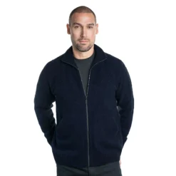 Premium Possum And Merino Wool - Chevron Zip Jacket -Jumbo Sale Store navy
